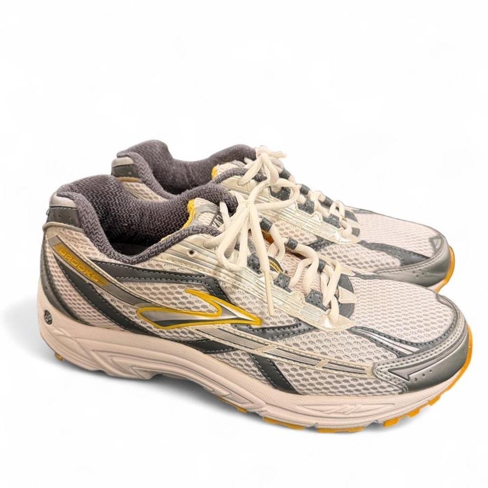 Brooks Addiction 10 Running Shoes White Grey Yellow 1200312E794 Womens 9.5 WW